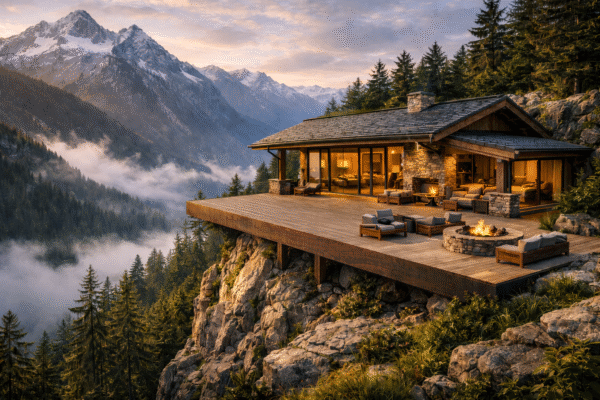 house in mountains